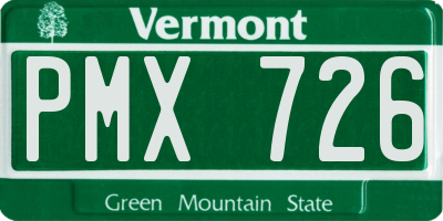VT license plate PMX726