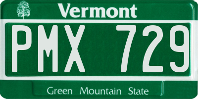 VT license plate PMX729