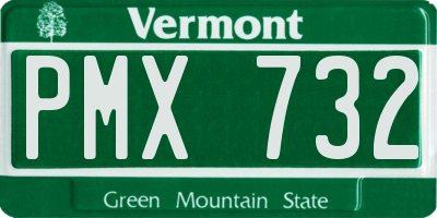 VT license plate PMX732
