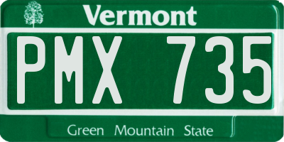 VT license plate PMX735