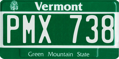 VT license plate PMX738