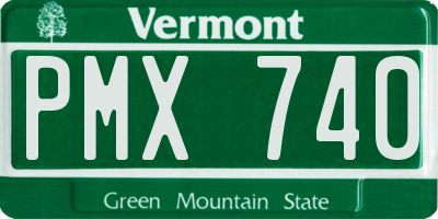 VT license plate PMX740