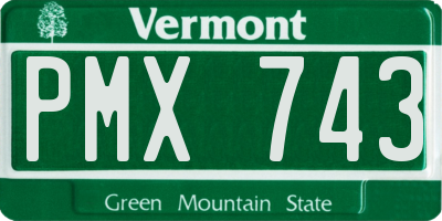 VT license plate PMX743