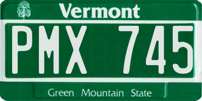 VT license plate PMX745