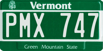 VT license plate PMX747