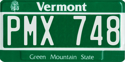 VT license plate PMX748