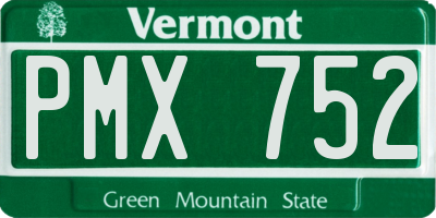VT license plate PMX752