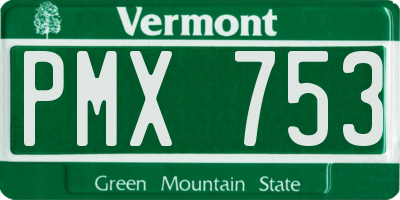 VT license plate PMX753