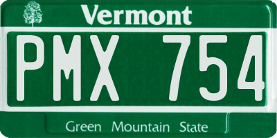 VT license plate PMX754