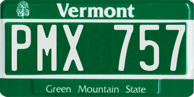 VT license plate PMX757