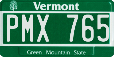 VT license plate PMX765