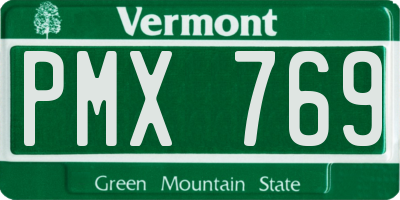 VT license plate PMX769