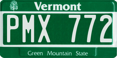 VT license plate PMX772