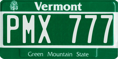 VT license plate PMX777