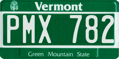 VT license plate PMX782