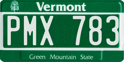 VT license plate PMX783