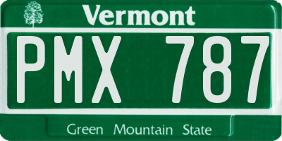 VT license plate PMX787