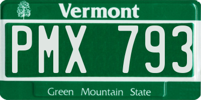 VT license plate PMX793