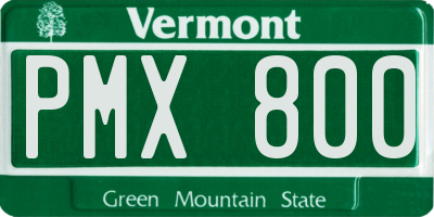 VT license plate PMX800