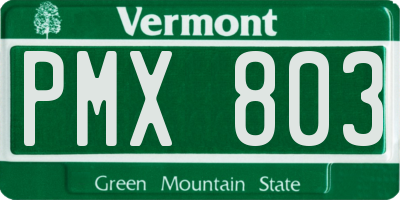 VT license plate PMX803