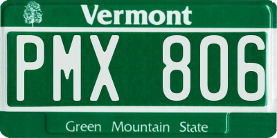 VT license plate PMX806