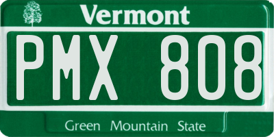 VT license plate PMX808