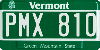 VT license plate PMX810