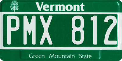 VT license plate PMX812
