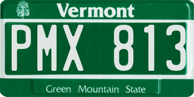 VT license plate PMX813