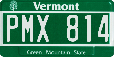 VT license plate PMX814