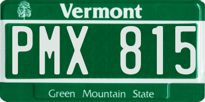 VT license plate PMX815