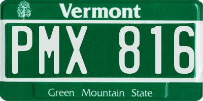 VT license plate PMX816