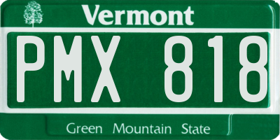 VT license plate PMX818