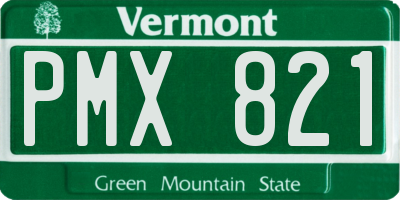 VT license plate PMX821