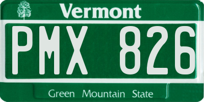 VT license plate PMX826