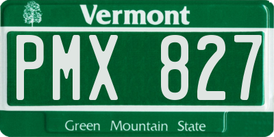 VT license plate PMX827