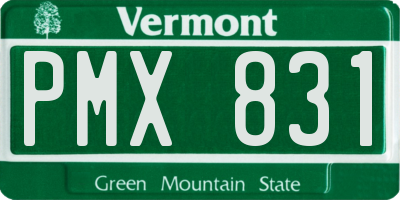 VT license plate PMX831