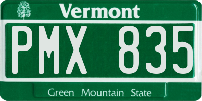 VT license plate PMX835