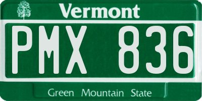 VT license plate PMX836