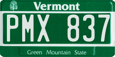 VT license plate PMX837
