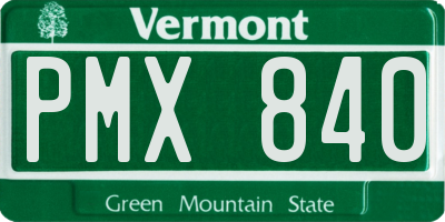 VT license plate PMX840