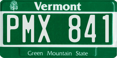 VT license plate PMX841