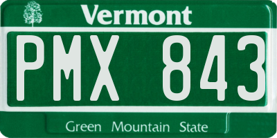 VT license plate PMX843