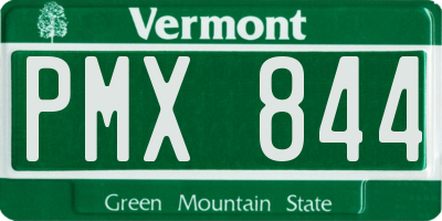VT license plate PMX844