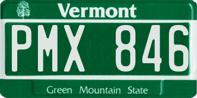 VT license plate PMX846