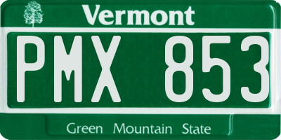 VT license plate PMX853