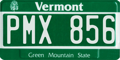 VT license plate PMX856