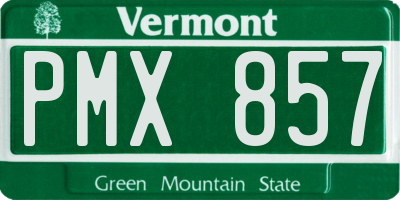 VT license plate PMX857