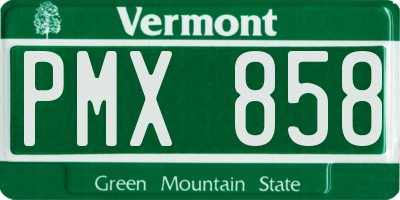 VT license plate PMX858