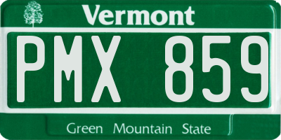VT license plate PMX859